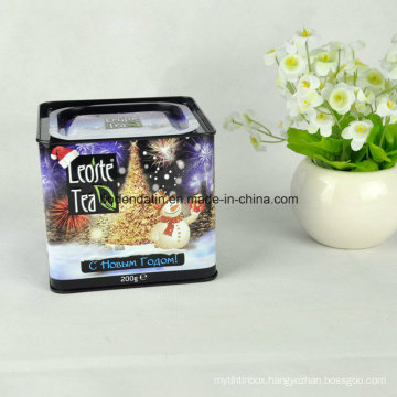 Custom Made Square Metal Tea Tin Box with Airtight Lid